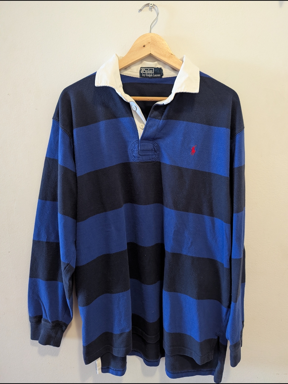 Polo by Ralph Lauren Men's Navy & Royal Blue Striped Rugby Shirt